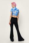 NastyGal Ruched Front High Waisted Flared Trousers thumbnail 4