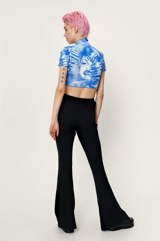 NastyGal Ruched Front High Waisted Flared Trousers 4