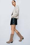 NastyGal Faux Suede Knee High Western Boots thumbnail 1