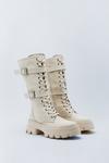 NastyGal Faux Leather Lace Up Buckle Detail Boots thumbnail 4
