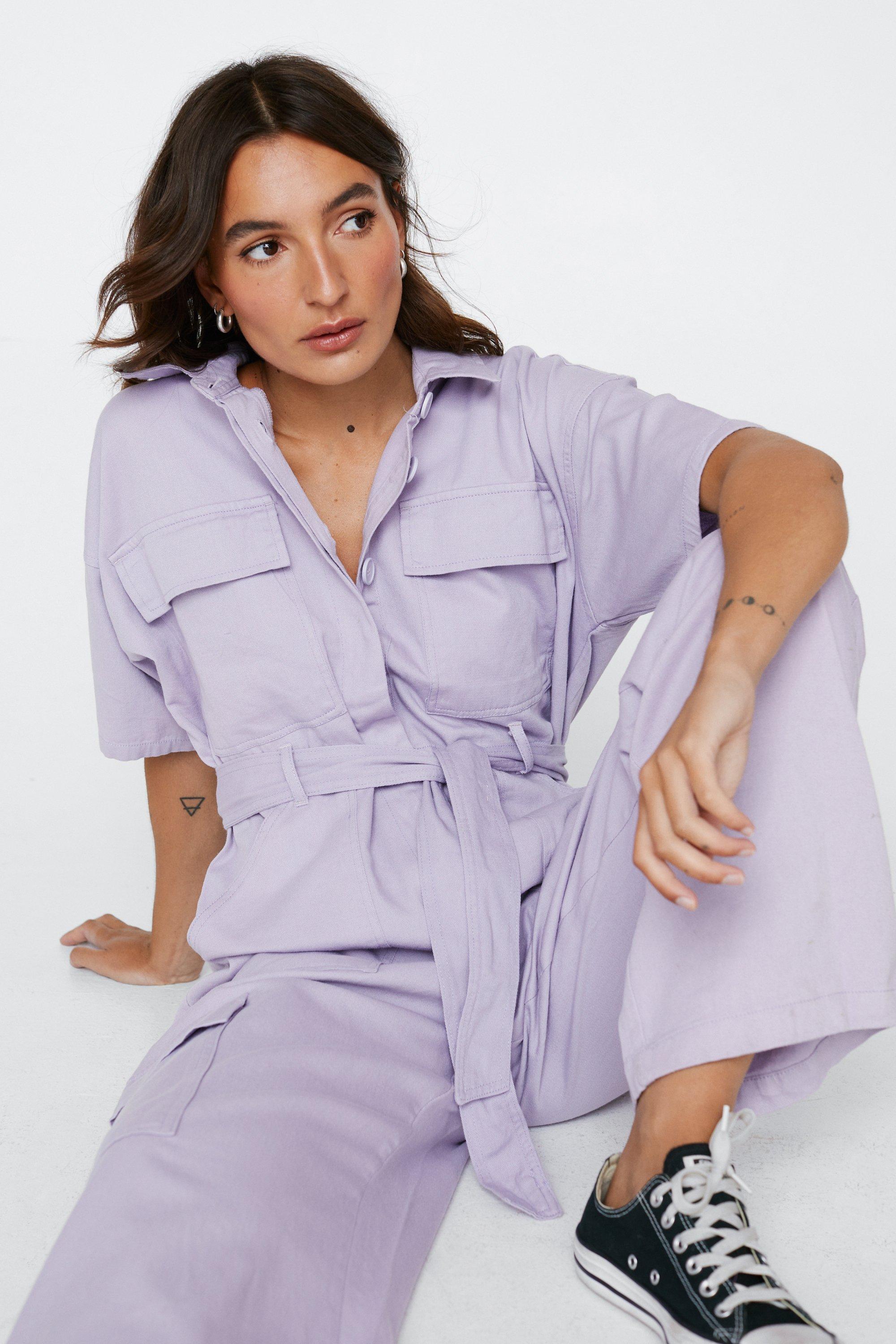 Lilac sales utility jumpsuit