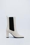 NastyGal Leather Square Toe Heeled Chelsea Boots thumbnail 3