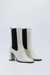NastyGal Leather Square Toe Heeled Chelsea Boots thumbnail 4