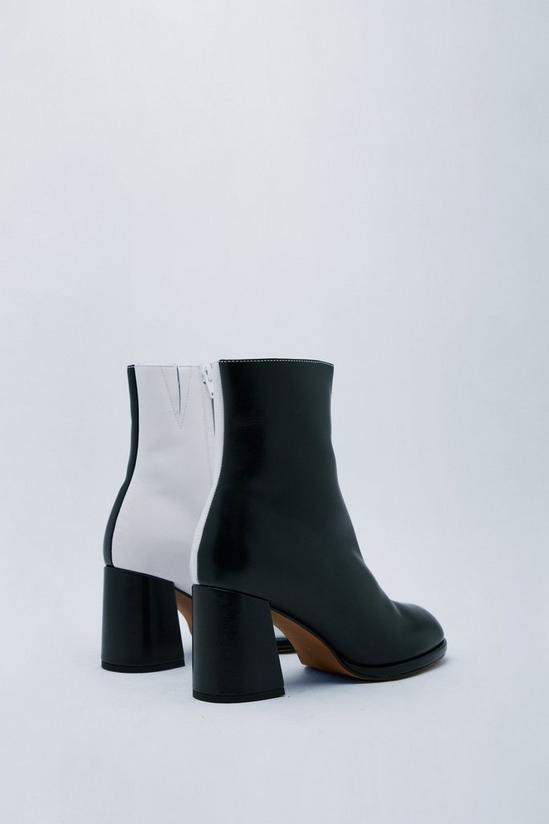 NastyGal Leather Two Tone Round Toe Ankle Boots 4