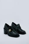 NastyGal Leather Contrast Stitch Heeled Loafers thumbnail 4