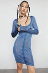 NastyGal Premium Knit Sheer Stitch Scoop Neck Mini Dress thumbnail 1