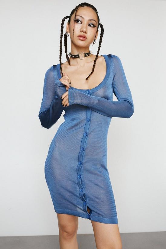 NastyGal Premium Knit Sheer Stitch Scoop Neck Mini Dress 1