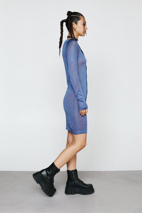 NastyGal Premium Knit Sheer Stitch Scoop Neck Mini Dress 3