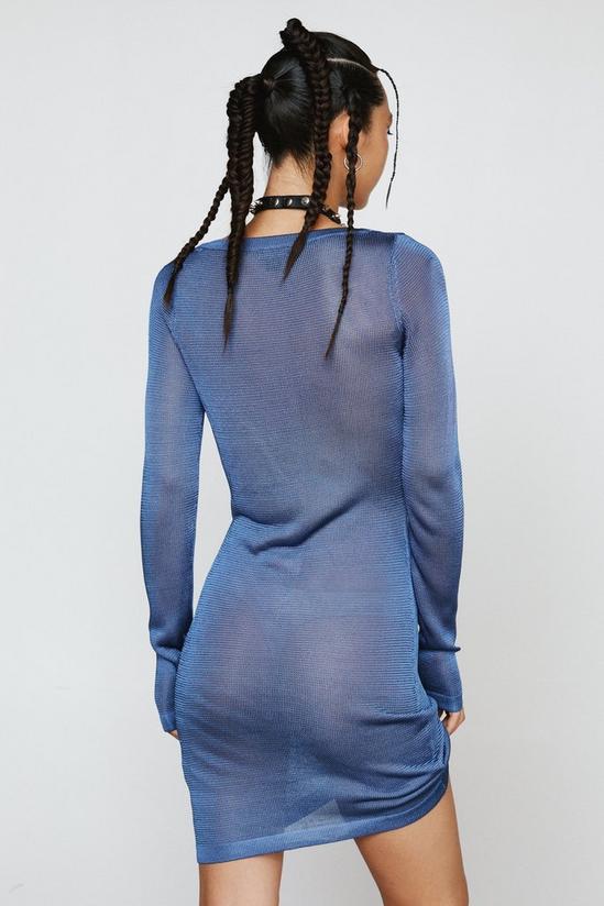 NastyGal Premium Knit Sheer Stitch Scoop Neck Mini Dress 4