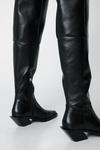 NastyGal Leather Cowboy Over The Knee Boots thumbnail 4