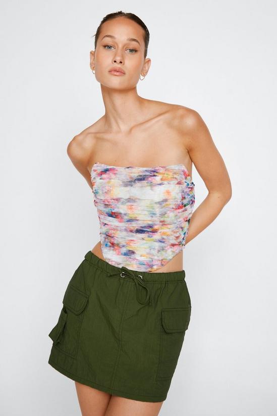 NastyGal Floral Print Tulle Corset Top 1