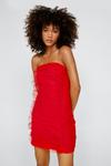 NastyGal Tulle Ruched Bandeau Mini Dress thumbnail 1