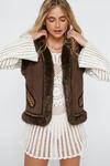 NastyGal Faux Fur Suede Embroidered Gilet thumbnail 1