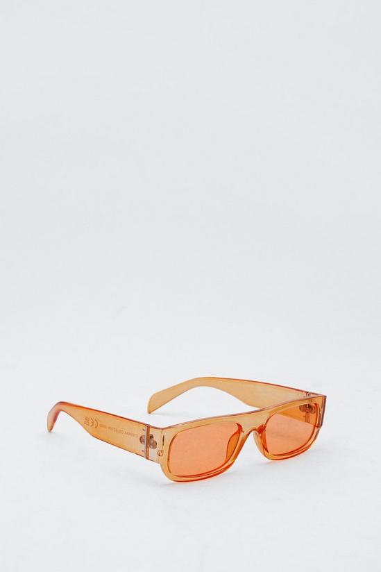 NastyGal Clear Frame Colour Lense Rectangle Sunglasses 3