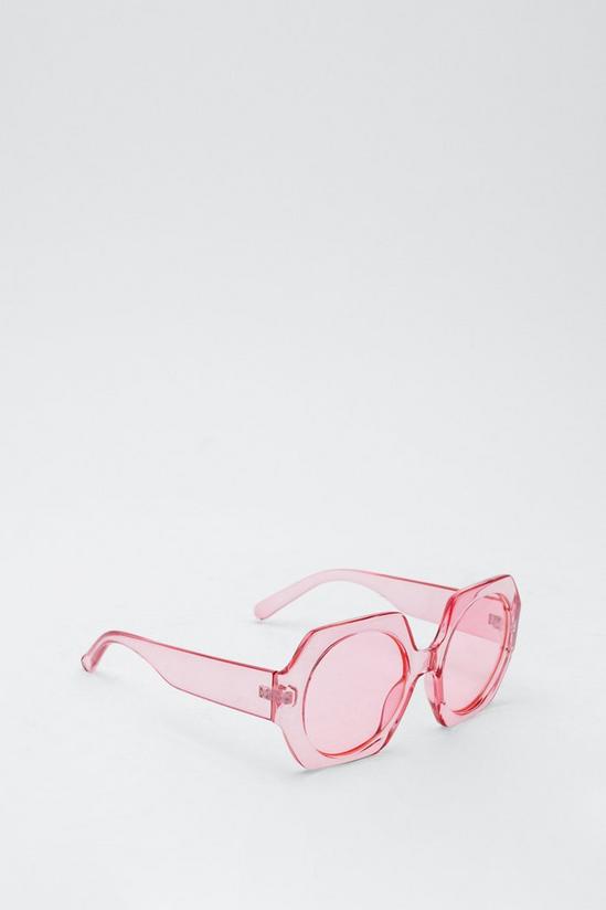 NastyGal Transparent Oversized Hexagonal Sunglasses 4