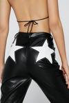 NastyGal Faux Leather Star Bum Flares thumbnail 2