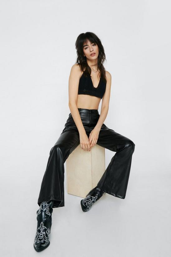 NastyGal Faux Leather Star Bum Flares 3