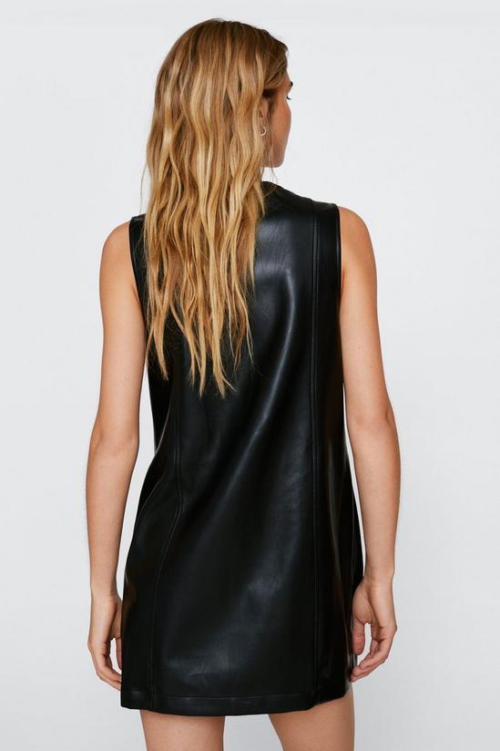 NastyGal Faux Leather Button Down Pinafore Mini Dress 4