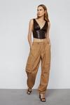NastyGal Faux Leather Plunge Boned Corset Top thumbnail 3
