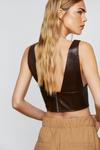 NastyGal Faux Leather Plunge Boned Corset Top thumbnail 4