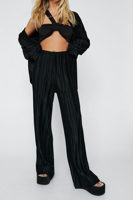 NastyGal High Waisted Plisse Trousers 3