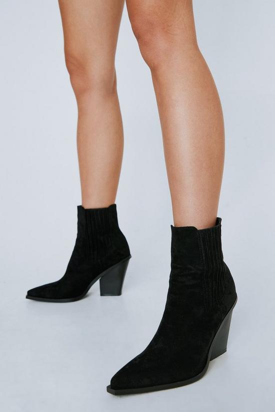 NastyGal Faux Suede Ankle Cowboy Boots 2
