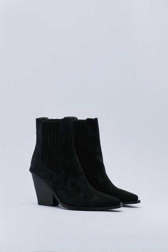NastyGal Faux Suede Ankle Cowboy Boots 4