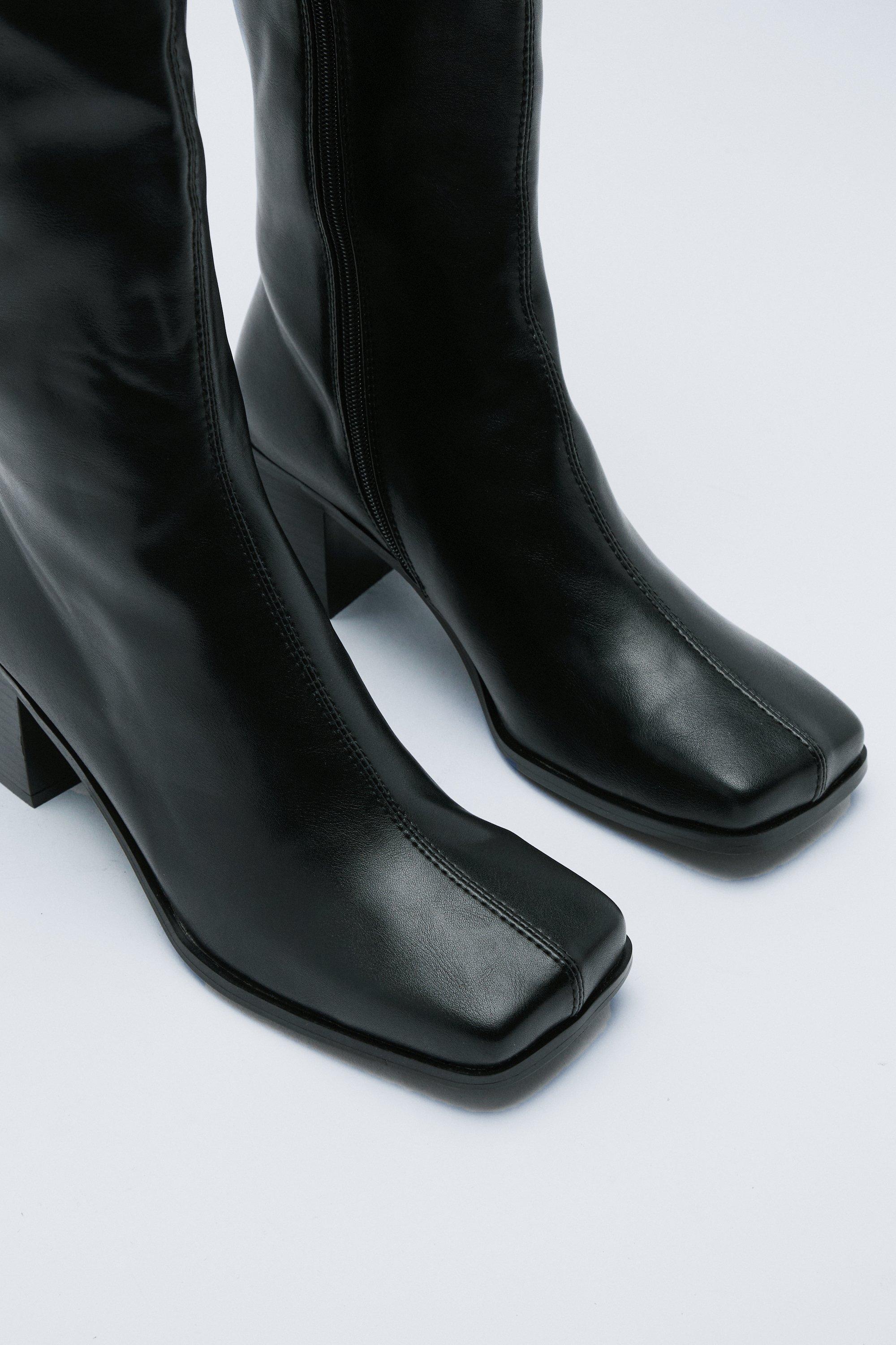 Square toe hot sale tall boots