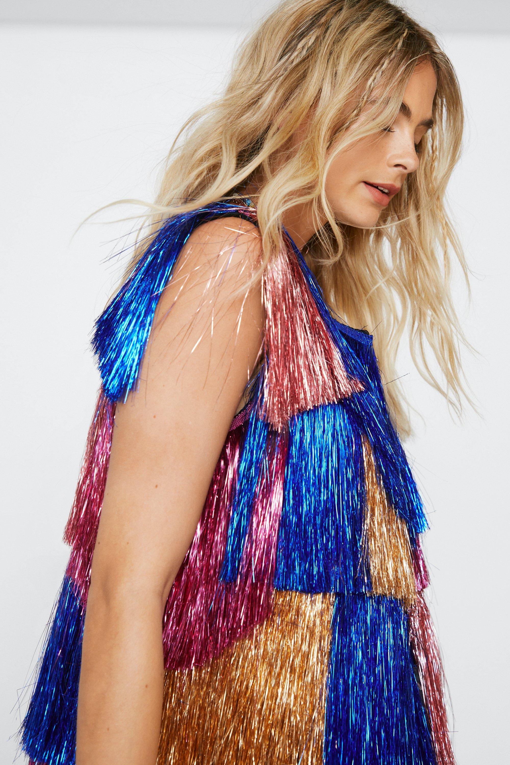 Ombre Tassel Beaded Fringe Jacket