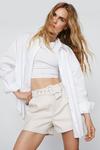 NastyGal Faux Leather Belted Shorts thumbnail 1
