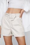 NastyGal Faux Leather Belted Shorts thumbnail 3