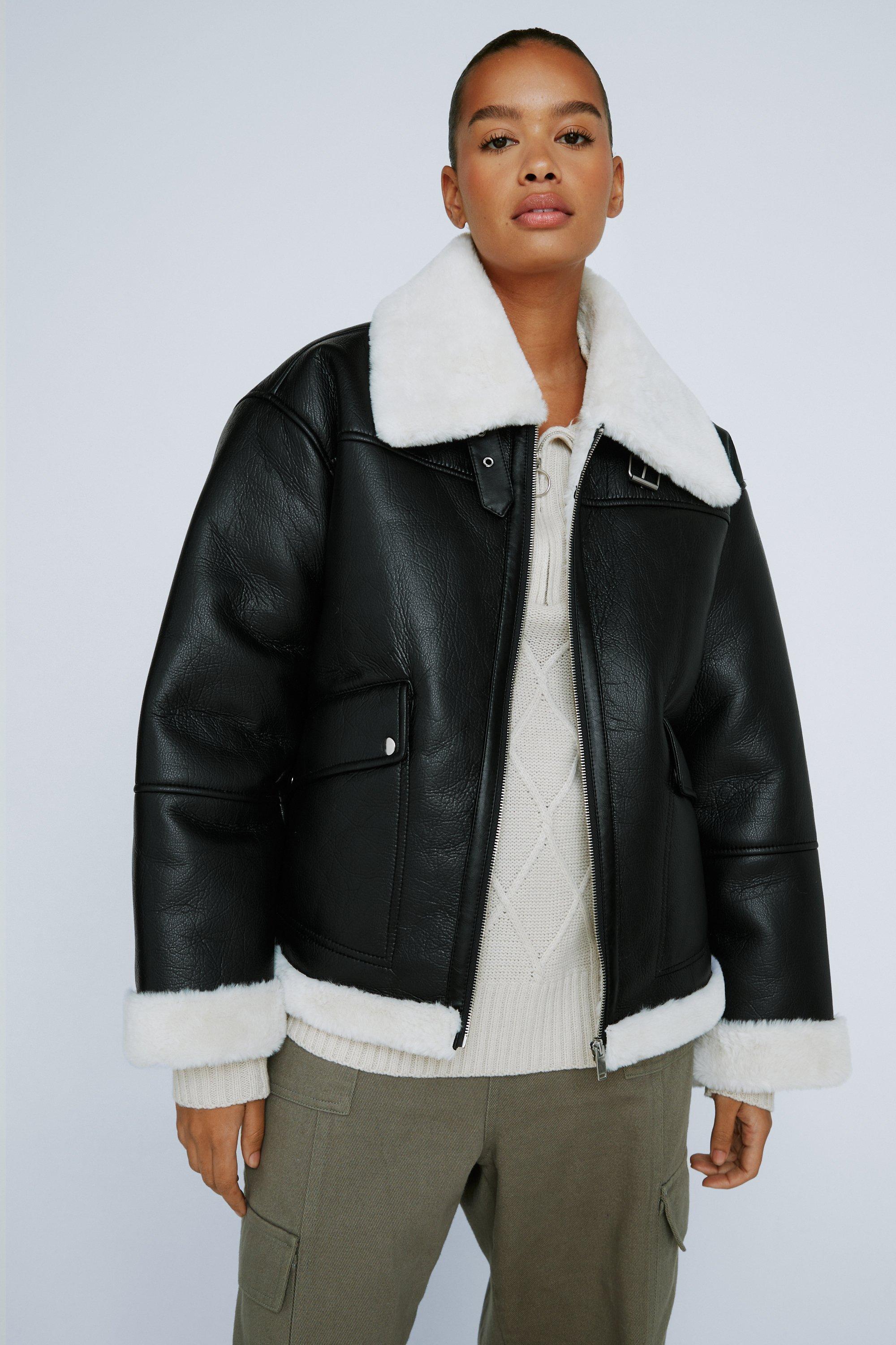 Plus size outlet faux shearling jacket