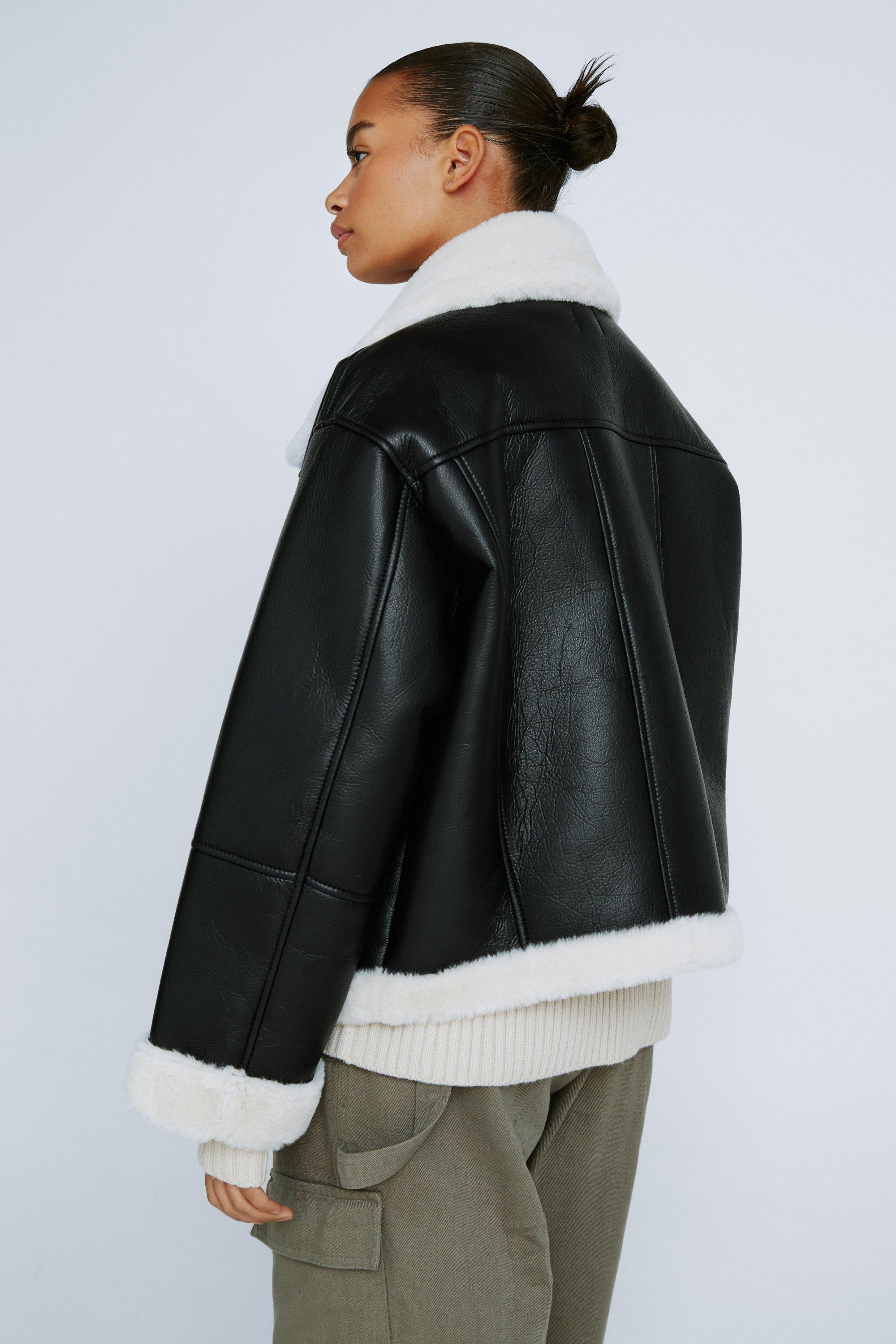 Plus size black aviator jacket best sale