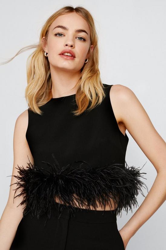 NastyGal Feather Trimmed Shift Top 1