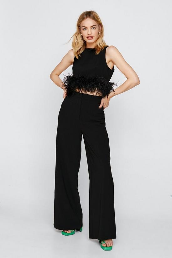 NastyGal Feather Trimmed Shift Top 2