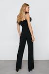 NastyGal Feather Trimmed Flared Jumpsuit thumbnail 4