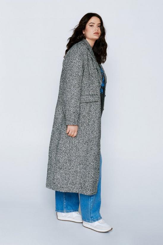 NastyGal Plus Size Grey Wool Look Coat 3