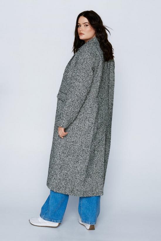 NastyGal Plus Size Grey Wool Look Coat 4