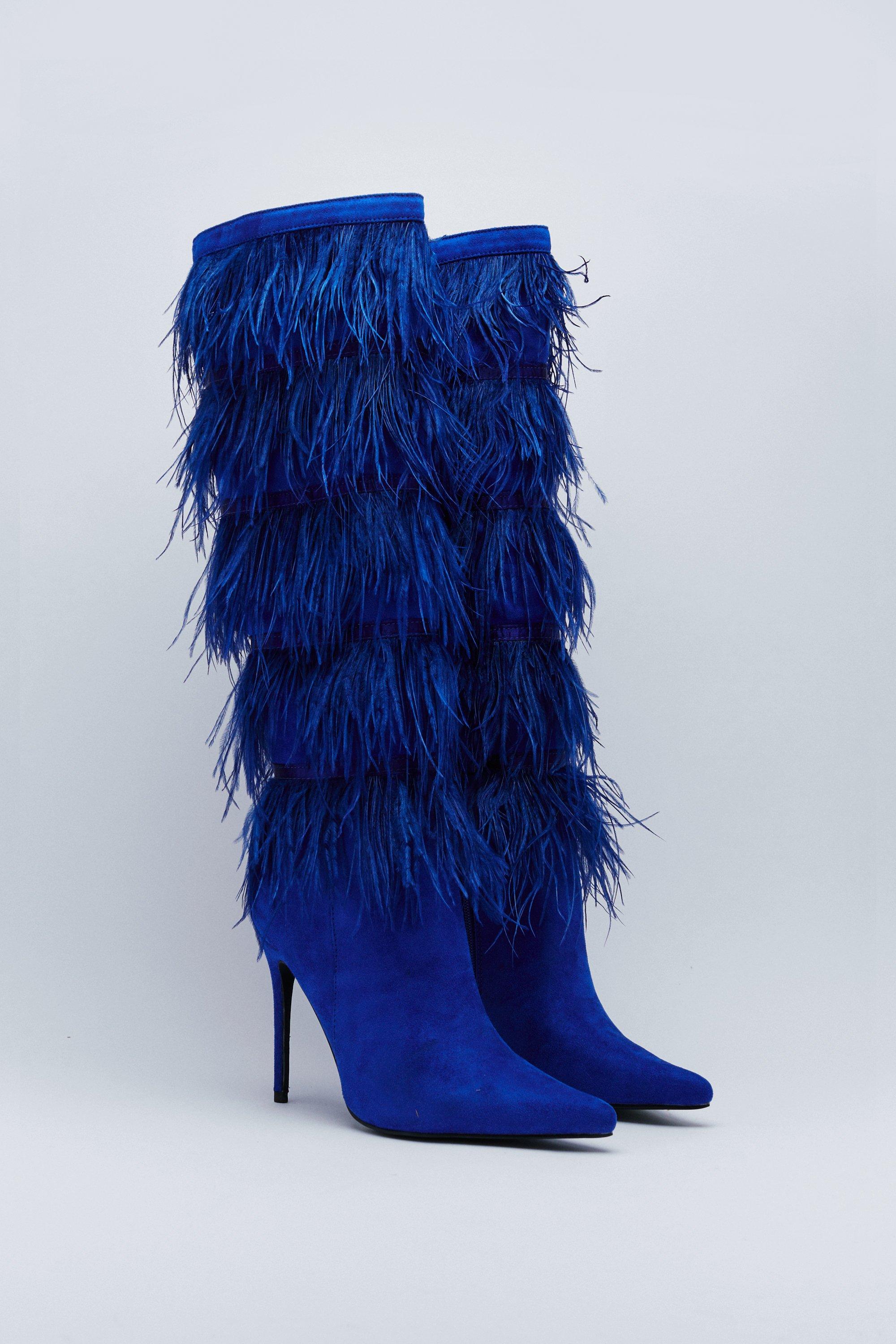 Royal blue fringe on sale boots