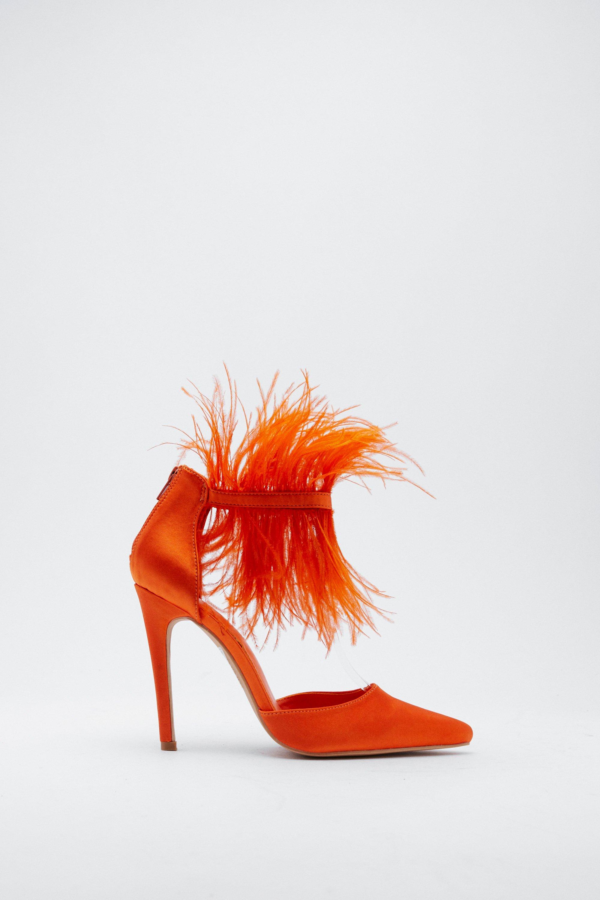Orange feather heels cheap