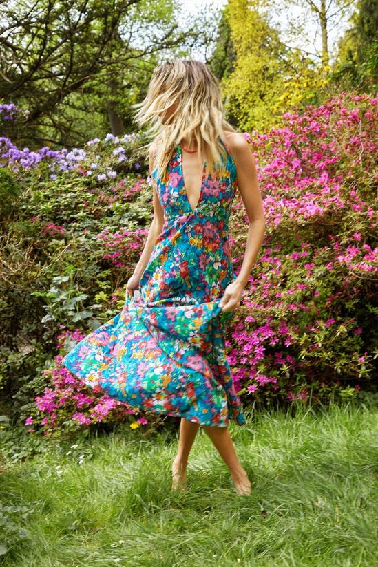 NastyGal Plunge Floral Maxi Dress 4
