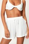 NastyGal Tie Waist Crinkle Cover Up Shorts thumbnail 3
