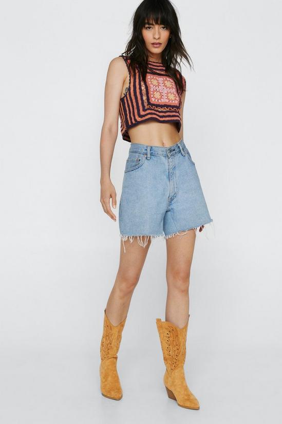 NastyGal Faux Suede Cut Out Cowboy Boots 2