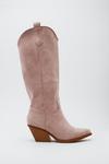 NastyGal Faux Suede Knee High Cowboy Boots thumbnail 3