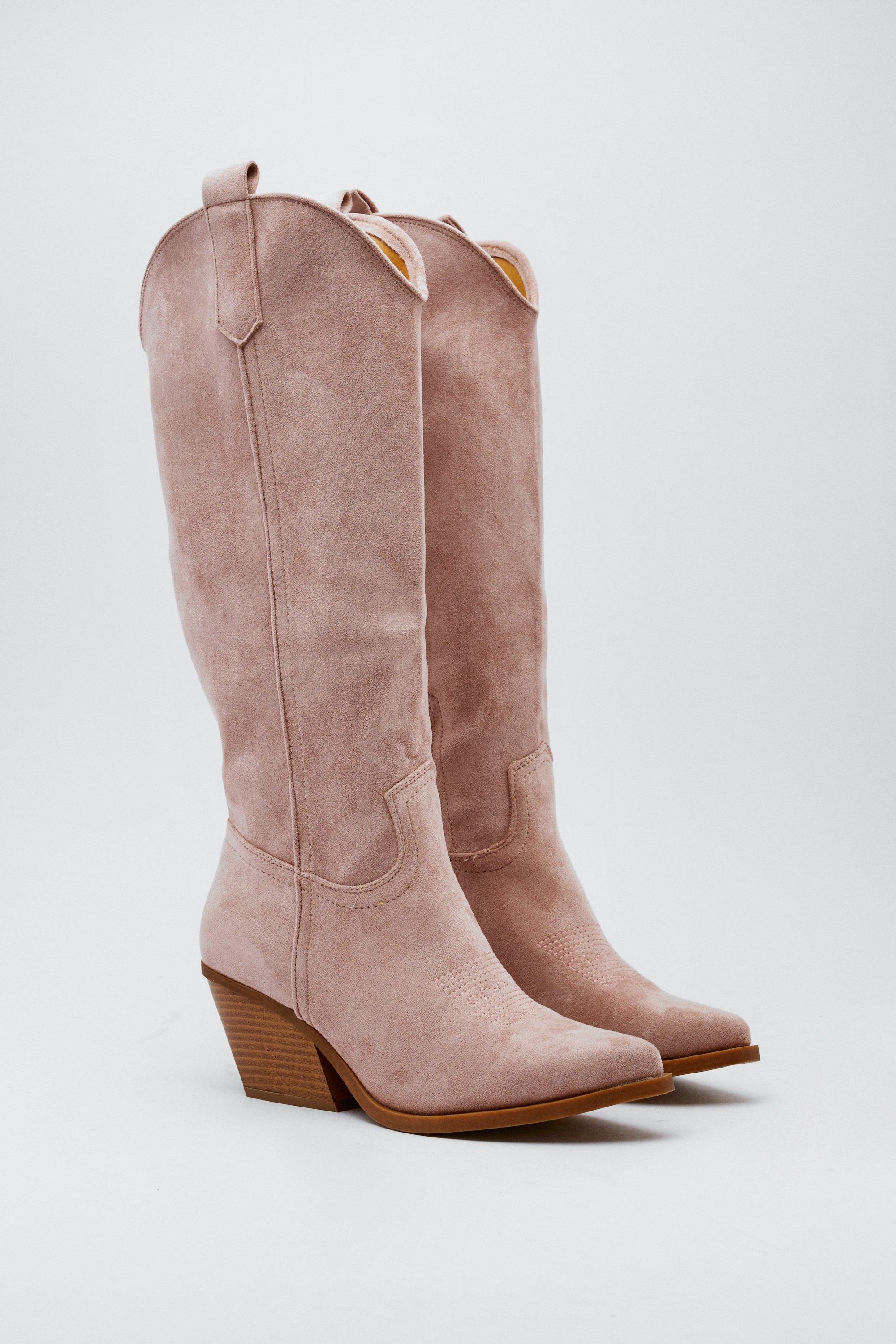 Beige suede hotsell cowboy boots