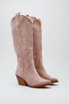 NastyGal Faux Suede Knee High Cowboy Boots thumbnail 4