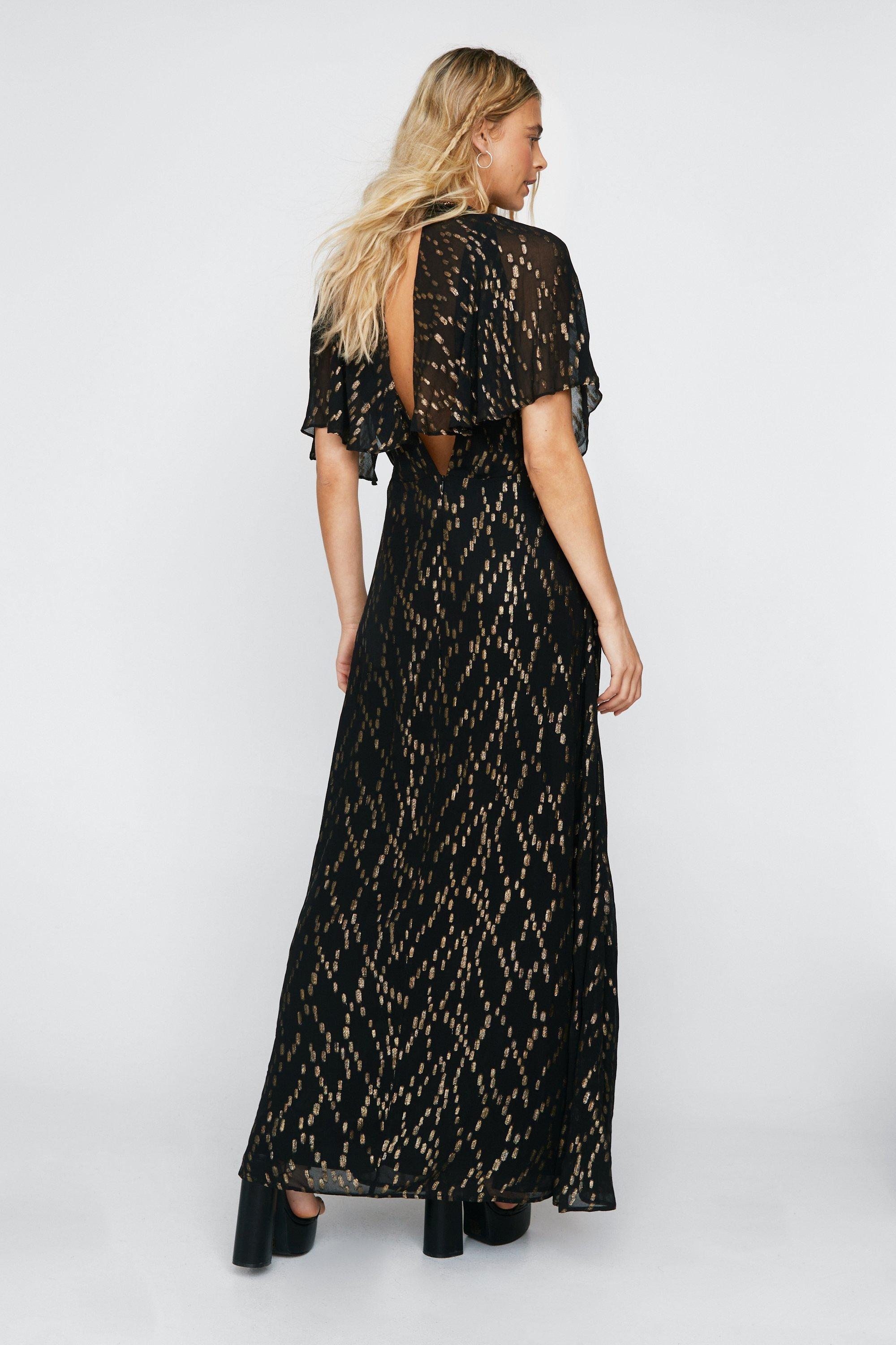 Boohoo metallic spot dress sale