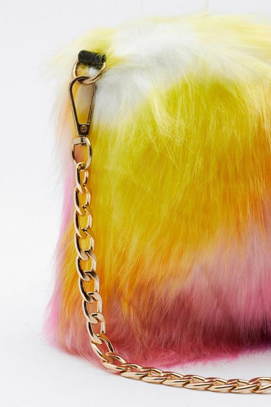 NastyGal Rainbow Faux Fur Shoulder Bag 4
