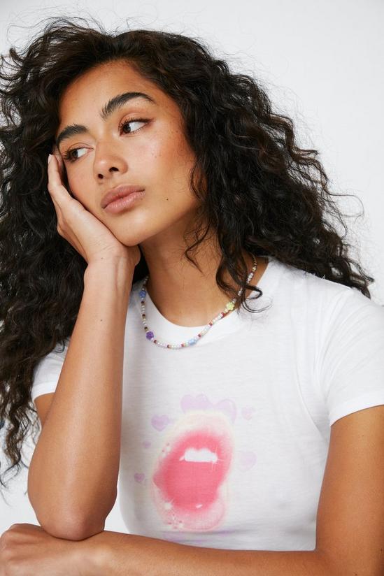 NastyGal Lips Graphic Fitted T-shirt 3
