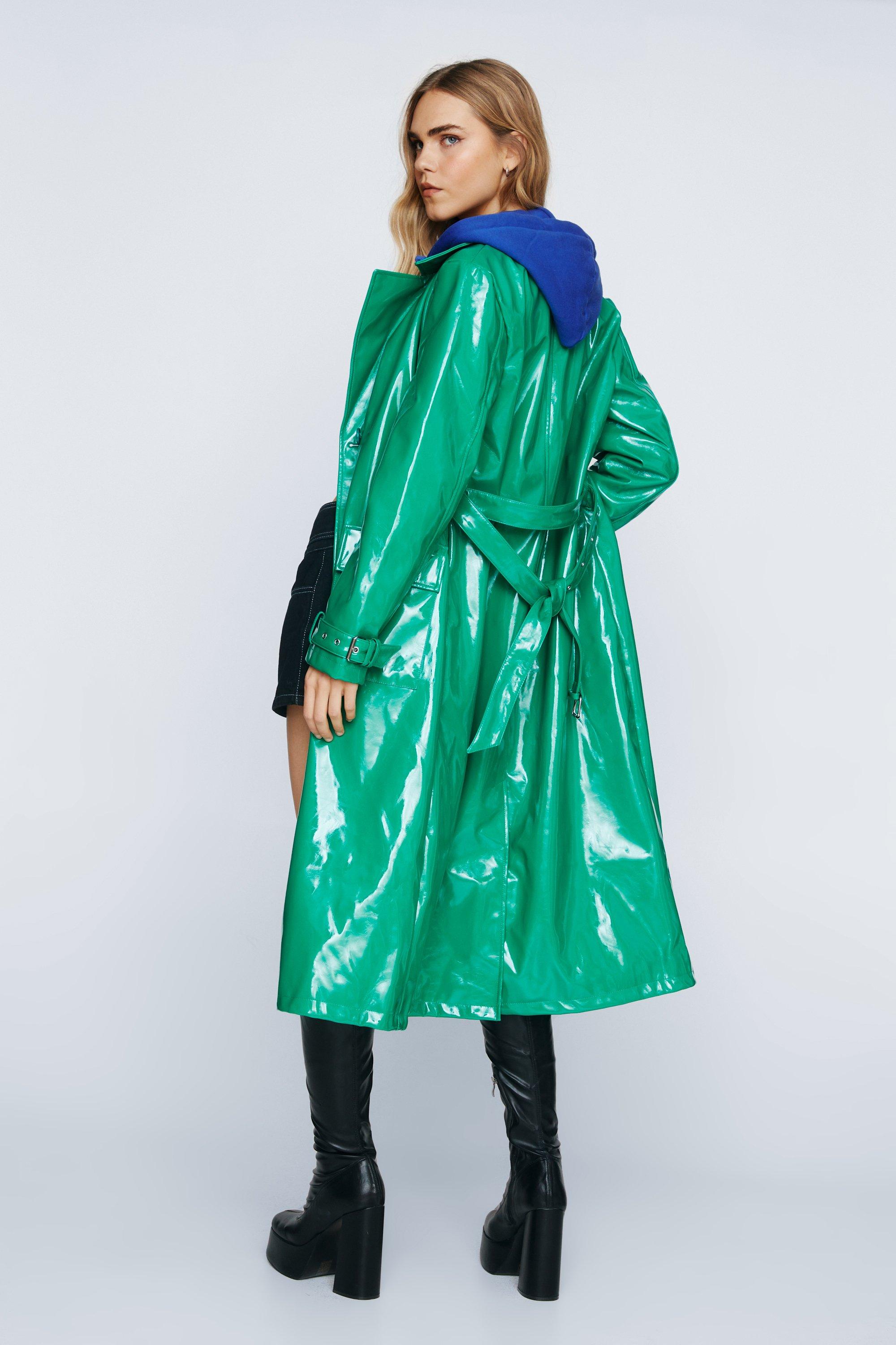 Plus size vinyl raincoat online